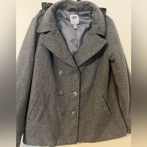 Old Navy Charcoal Double-Breasted Pea Coat